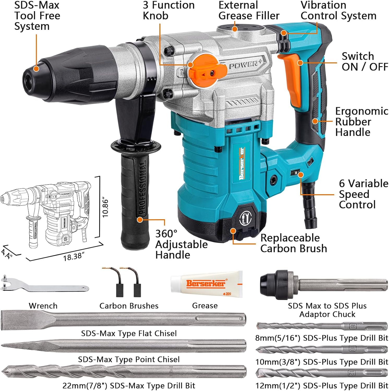 SDS-Max Rotary Hammer Drill 13 - Concrete Vibrator 评论和价格