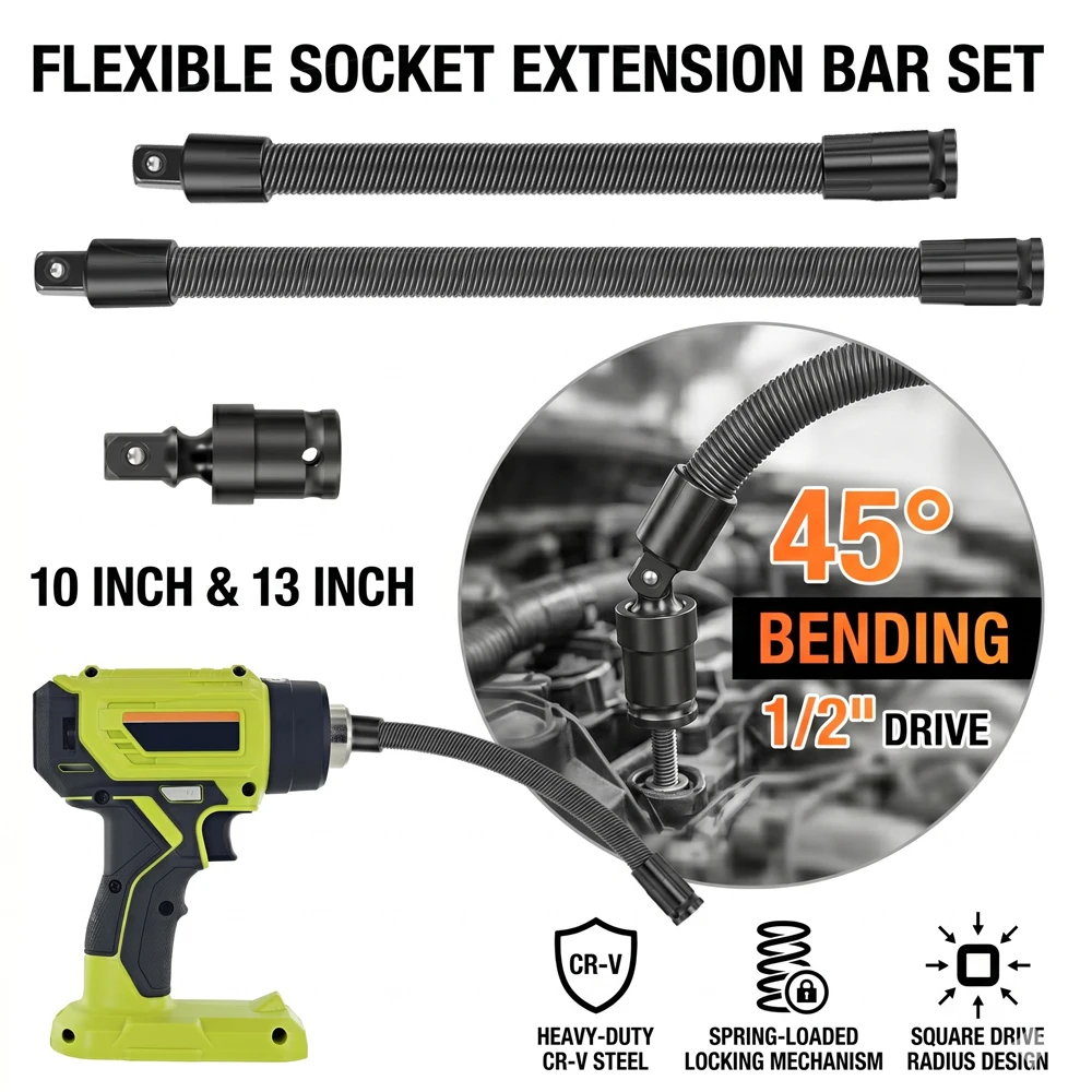 1/2 Flexible Socket Extension  - Heavy Equipment Operation 评论和价格